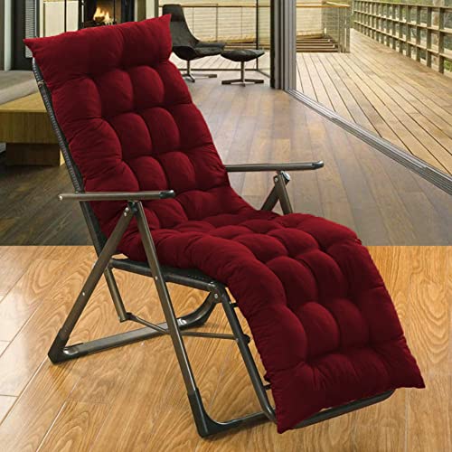 Image of Super Comfy Long Rocking Chair Cushion /Bench Back Seat Pad Cotton Handmade Quilts (Maroon -18 x 50 Inch)