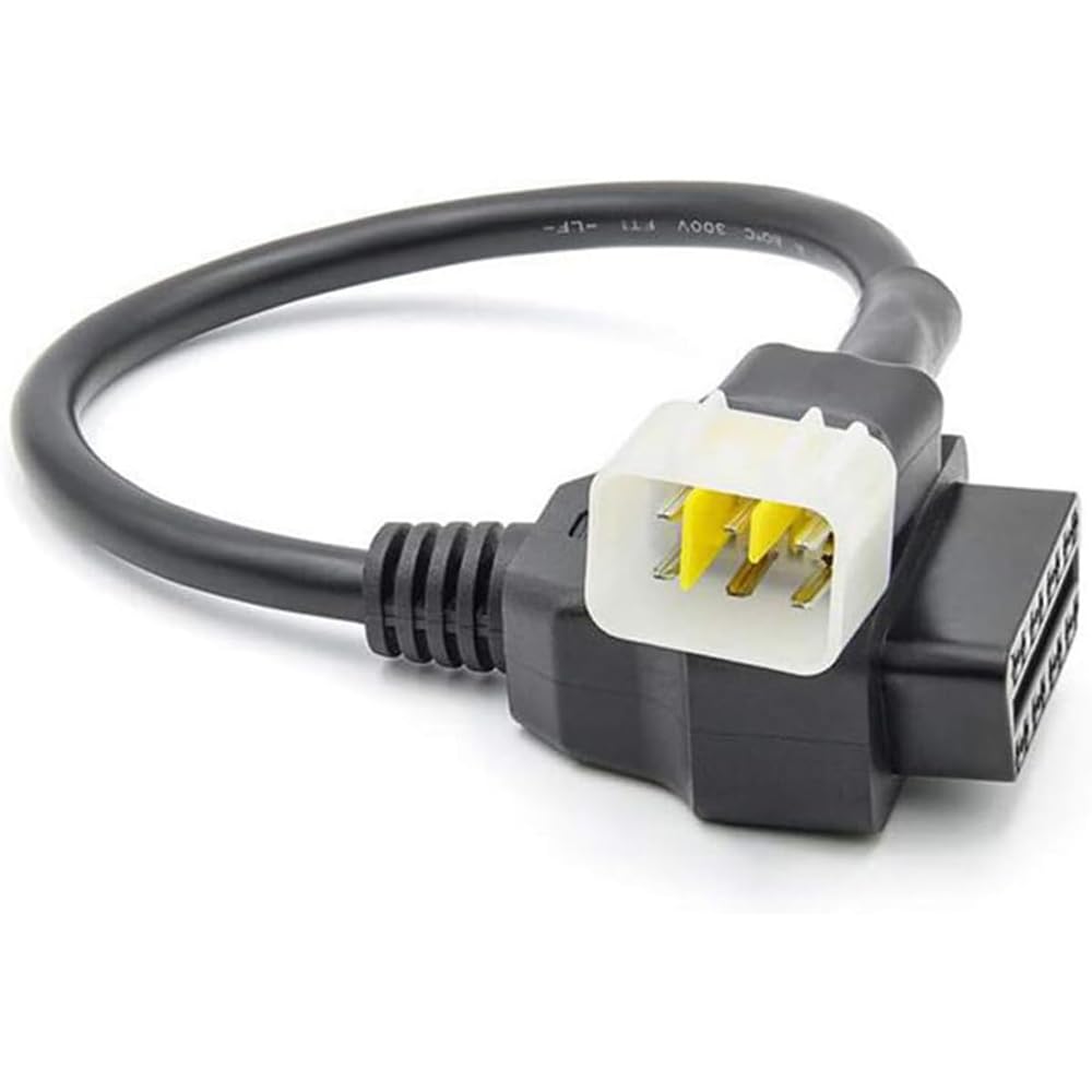 Pasuje do Delphi 6-pinowy 6-pinowy adapter motocyklowy motocykl OBD2 złącze do 16-pinowego kompatybilny ze skanerem Benelli Obd1 do OBd2 narzędzie diagnostyczne do motocykla Delphi