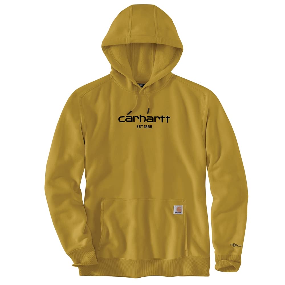 Carhartt Men's Golden Haze Big And Tall Force Relaxed Fit Lightweight Logo Graphic Sweatshirt, Medium