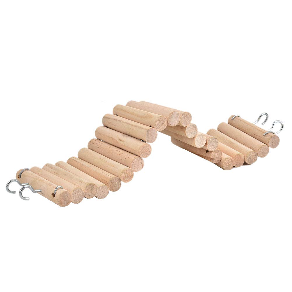 Fockety Natural Wood Safe Non-Toxic Pet Suspension Bridge, Hamster ... - Safe And Easy Hamster Ladder For Cage