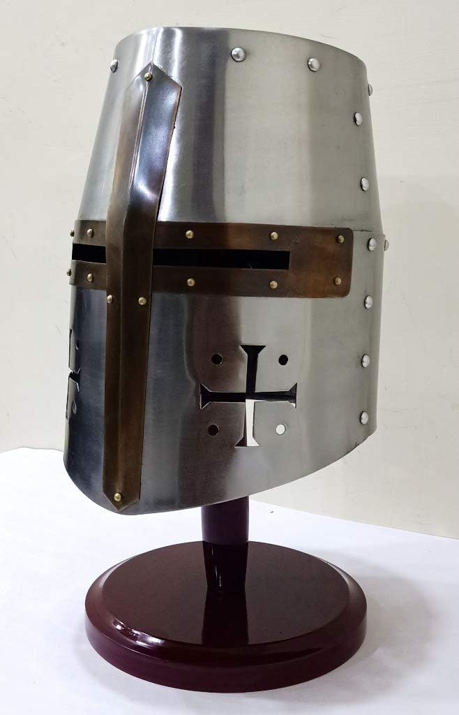Thor Crusader's Templar's Knight Halloween costumes Helmet (LARP/SCA/Medieval) Silver Rustic Vintage Home Decor Gifts - Image 2
