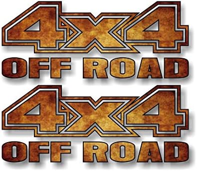 2-4x4 Offroad 'Vintage Print' Design13 Decals Truck Box Vinyl Stickers (2 Decal Set - Vintage)