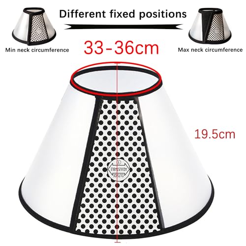 SUQ Haustier Kegel Einstellbar Halskrause, Halskrause für Haustiere, Haustiere Kunststoff Elisabethanischer Kragen Schutzkragen, Anti-Beißen Lecken Sicherheit Halsabdeckung, Kleine Hunde (33-36cm)