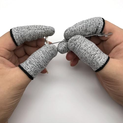 12 PCS Cut Resistant Finger Cots Protector Finger Sleeve Protectors Reusable Finger Covers Finger Protection Cots for Kitchen, Work, Sculpture, Anti-Slip, Reusable