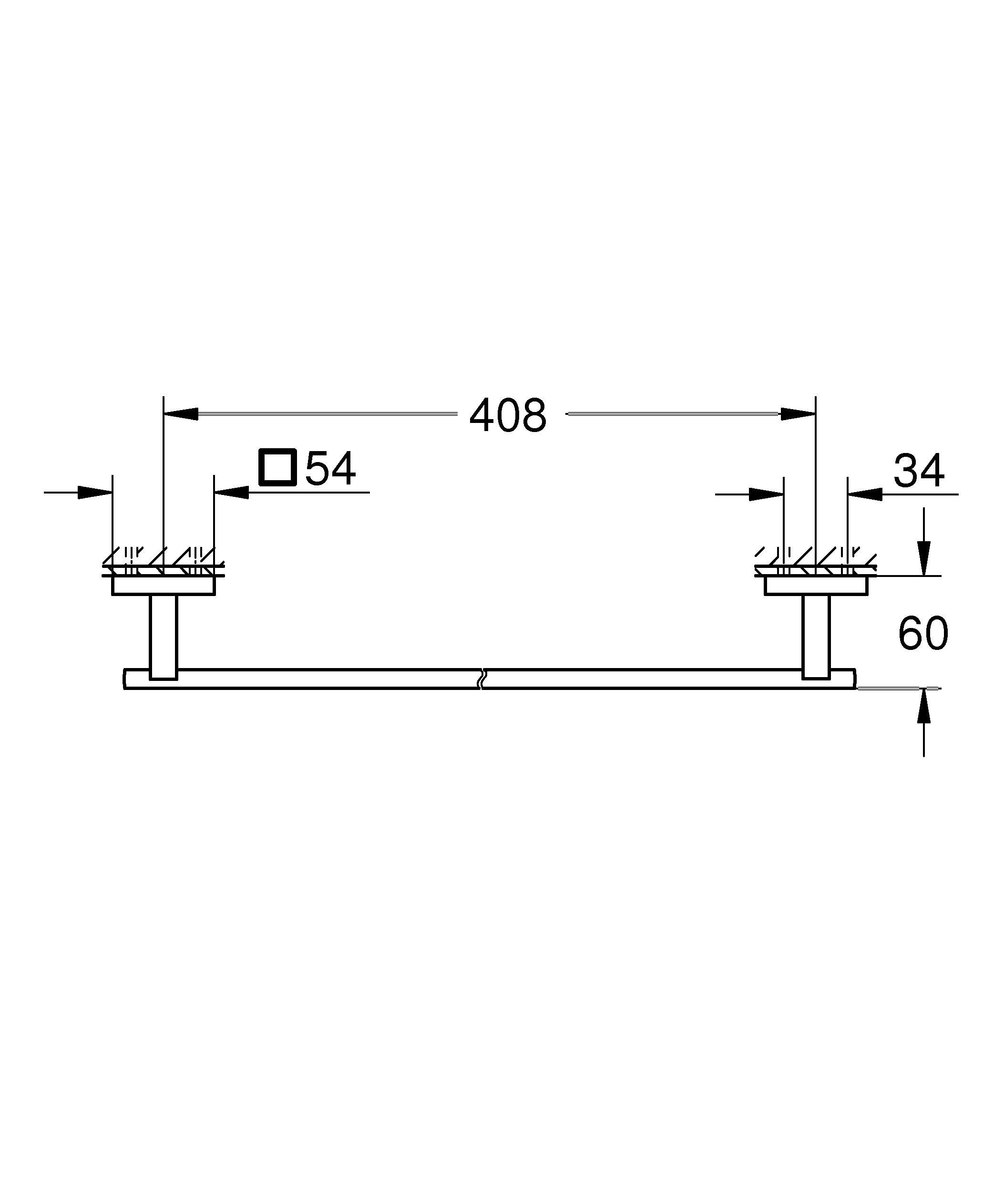 GROHE Start Cube Quickfix-Toallero de metal de 450mm, Negro Mate 409872430