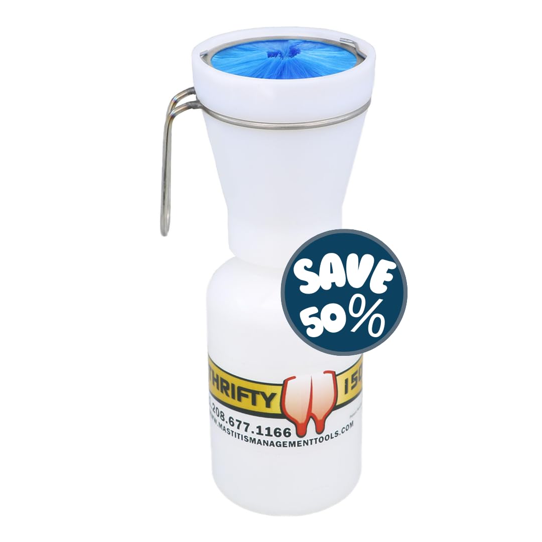 Thrifty Dipper, Teat Dip Cup, Dip 100 Cows per Bottle Full, The Most Durable Dipper in The World, Save 50% of Your Teat Dip