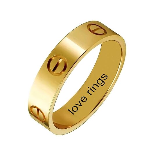 Love Ring For Women Men Girls Boys Kids Titanium Steel 18K Gold Jewelry Unisex Adult Wedding Birthday Present Anniversary Best Gifts
