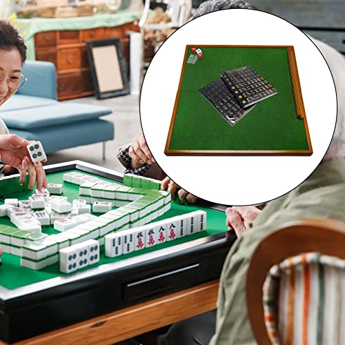 Mahjong con 144 fichas y mesa plegable portátil miniatura 6