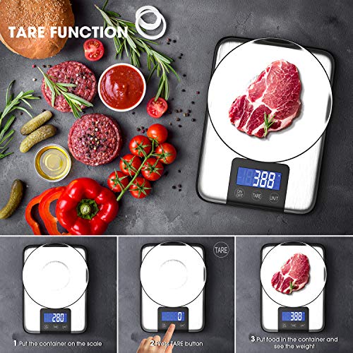 image for Nicewell 33lbs 15kgs Max Digital Kitchen Scale, Accurate Multifunction
