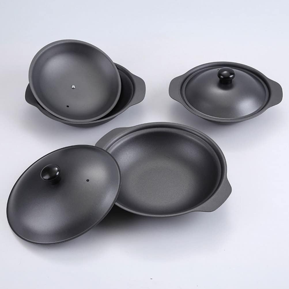 Homoyoyo Flat Bottom Cast Iron Casserole Pot Fast Heat Conduction Non-stick Smokeless Cookware for Soup Braised Food Iron Cooking Pot