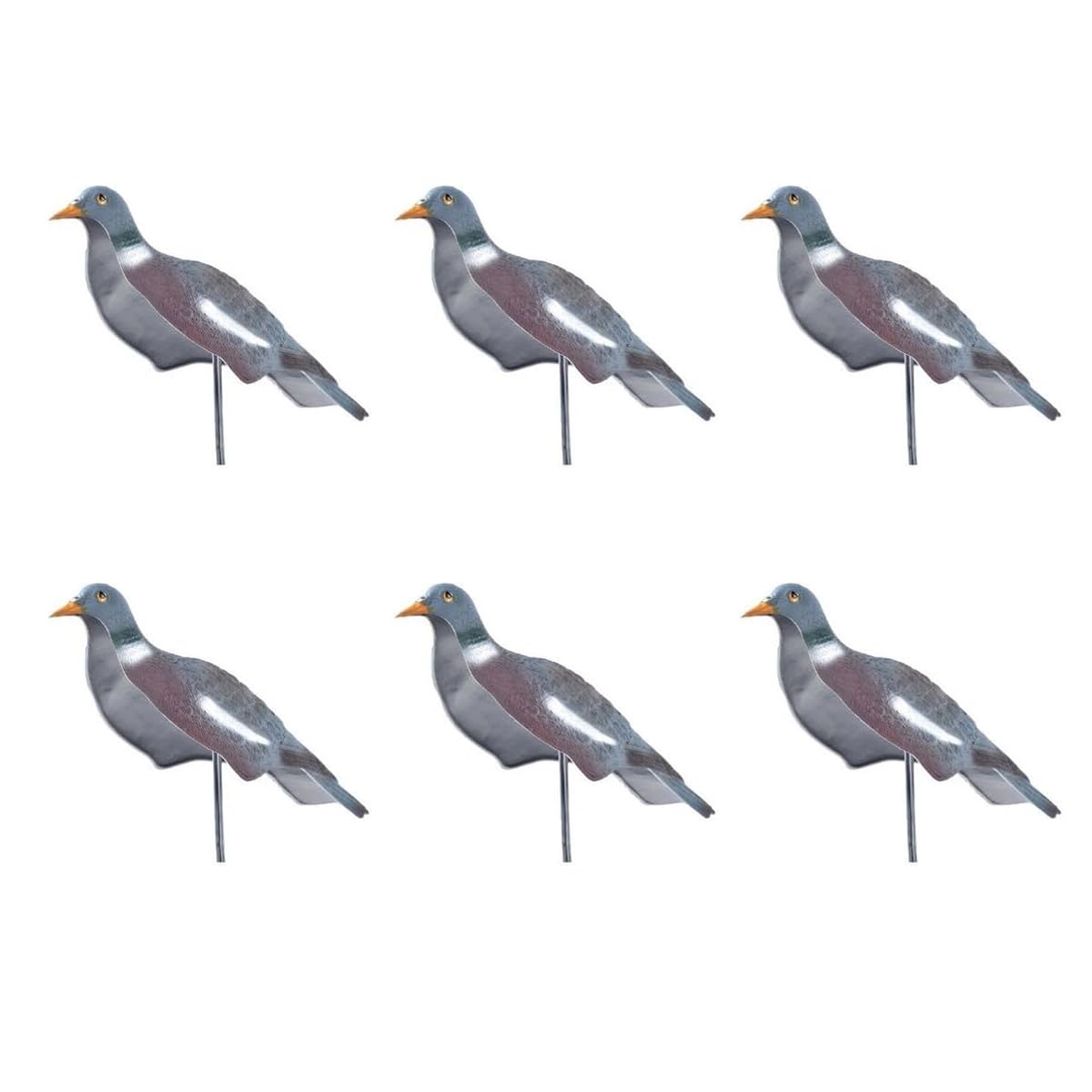 HHH Caza 6X Media Concha Flocado Paloma Cebo Bird Caza señuelos con Clavijas Bird Llamando Accesorios para Caza Y Tiro