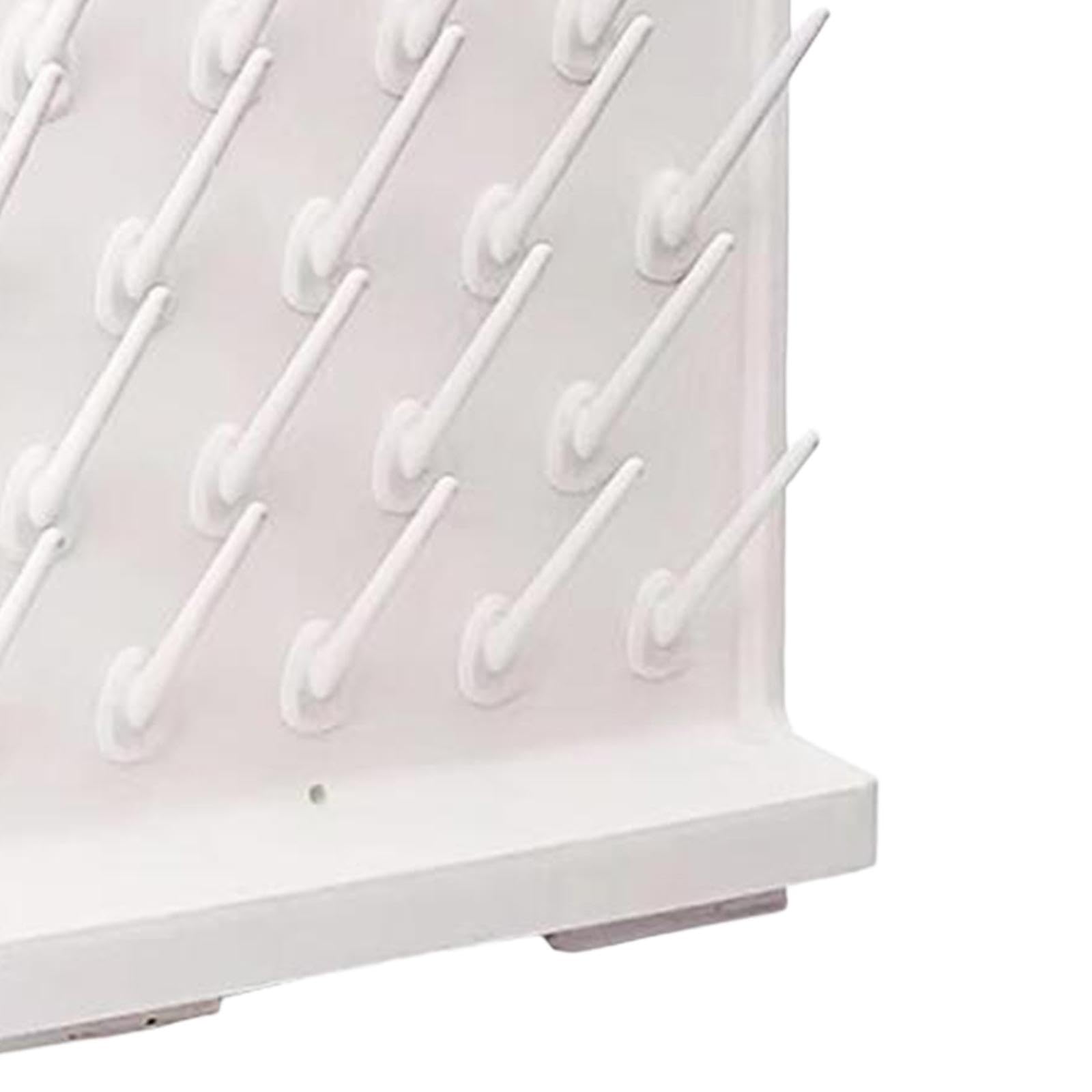 Sharplace Trockengestell für Labor, mit 27 abnehmbaren Stiften, PP-Material, Mehrzweck-Wandmontage oder freistehendes Zubehör, tragbar, 12 x 40 x 55 cm, Weiß