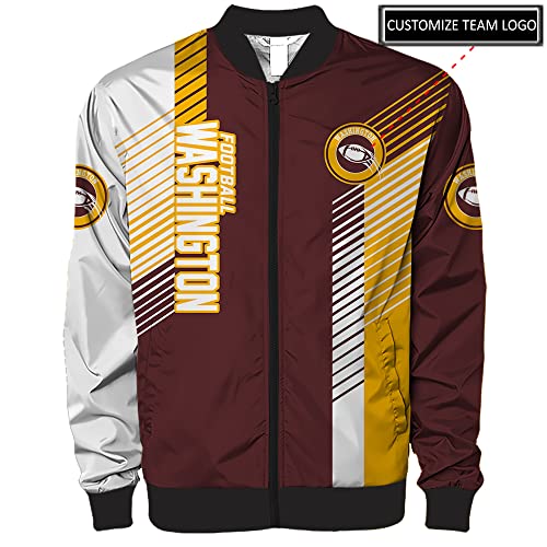 M Custom Men Football Lightweight Varsity Jacket Coat Personalized Name Number Windproof Coat2