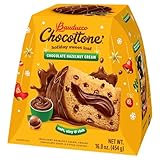 Bauducco Chocottone Hazelnut Cream - Moist & Fresh Cake, Traditional Italian Recipe with Fudge Topping, Filled with Hazelnut Cream and Chocolate Chips, 16.0 oz (Pack of 1)