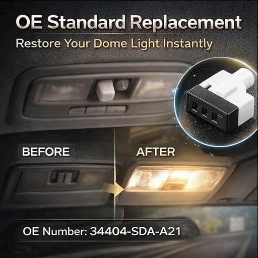 Image of KIMISS Dome Lamp Switch Kit, Interior Light Switch 34404‑SDA‑A21 on Off Replacement Fit for CR‑V (2Pcs)
