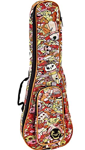 Ortega Guitars Kub-Vp-So Borsa Da Trasporto Con Spallacci Per Ukulele Soprano, Voodoo Puppet