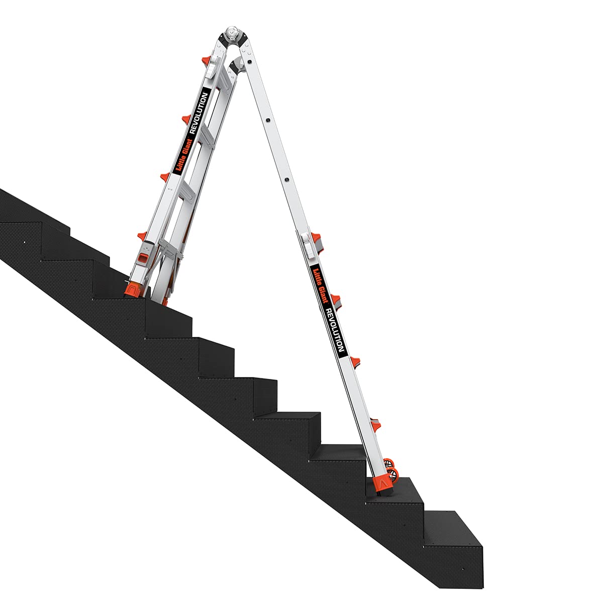 Revolution 2.0, Modell 17 - ANSI Typ IA - 300LB Nominal, Aluminium Klappleiter mit Tip & Glide Räder und Ratsche Levelers