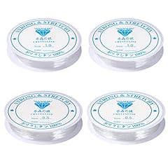 Diboniur 4 Pezzi Filo Elastico per Braccialetti Trasparente, 0.5 mm 1 mm Filo Perline per Collane Cordoncino Resistente per Bracciali, Collane, Creazione di Gioielli fai-da-te