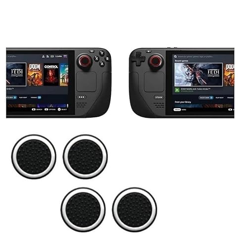 EC Support �݊��i 4�Z�b�g Steam Deck �R���g���[���[ 3D �A�i���O �W���C�X�e�B�b�N �e�w �T�� �O���b�v �L���b�v �J�o�[ �A�V�X�g �G�C������ ����~�� �C�� ���� �p�[�c ���i (�u���b�N x �z���C�g)