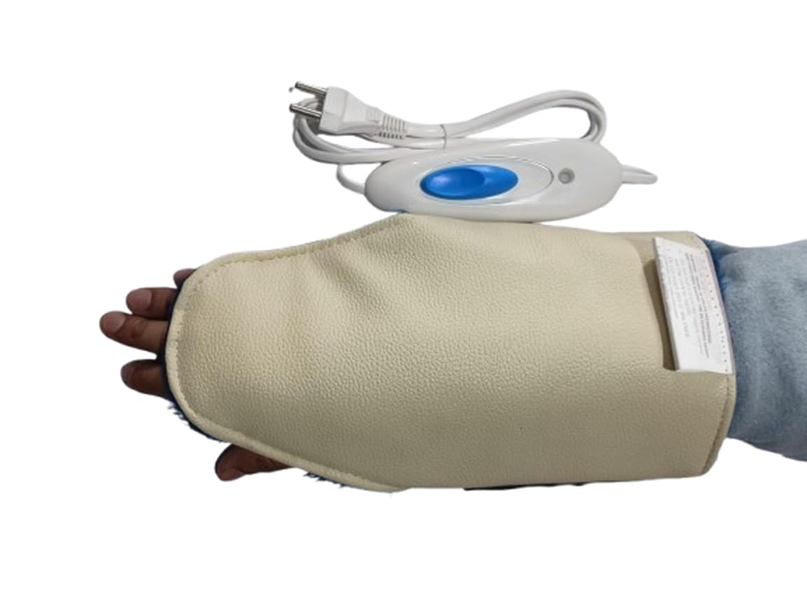 Wrist heating pad for Pain Relief, Electric Wrist heating pad for Hand pain & Arthritis - cream colour - With 3 heat control settings - 100% safe and fire proof.-image-14