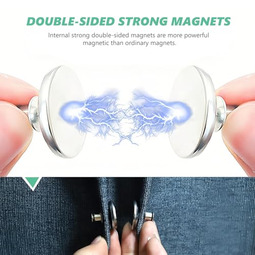 Image of 12 Pairs Curtain Magnets, Magnetic Curtain Clips Closure No Sewing Prevent Light Leaking, Closed Curtains Closure Button Buckle Curtains Holder Clips for Home Bedroom Office Draperies