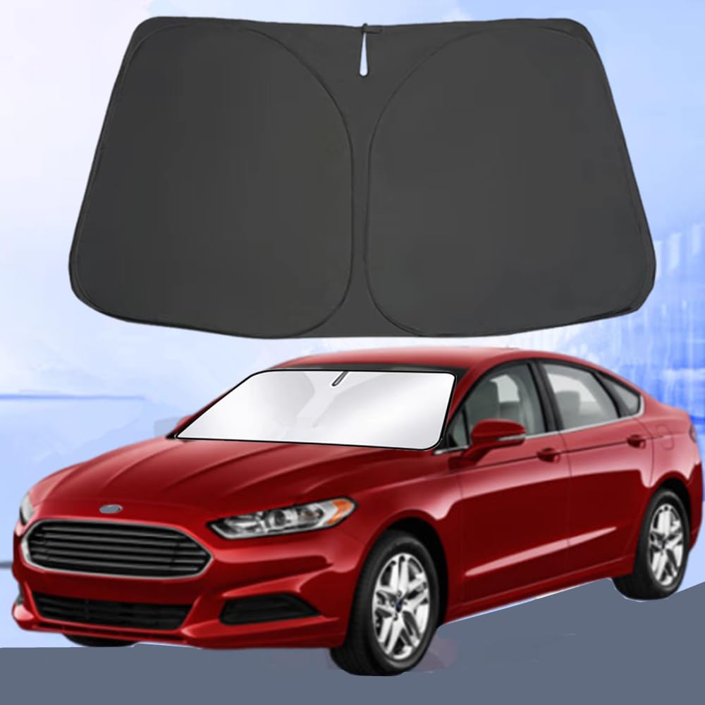 Windshield Sun Shade for 2013-2021 Ford Fusion Foldable Car Front Window Sunshade Accessories 240 T Sun Visor Protector Reflective Cover Block UV Rays