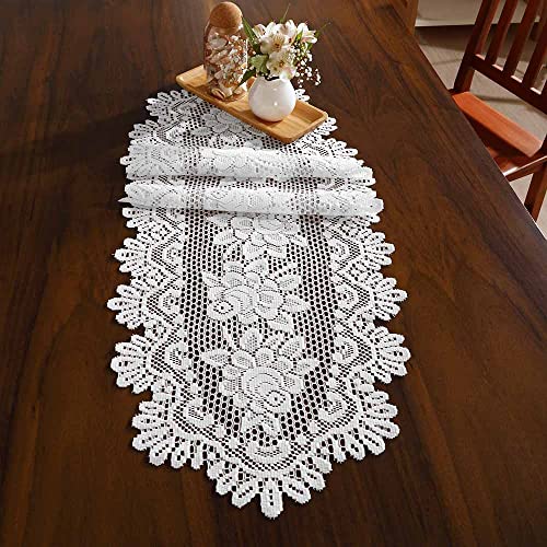 Caminho de Mesa Oval 40x125cm Branco