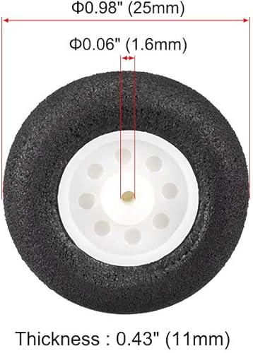 Miniatura 9 de uxcell Ruedas de avión RC - 6 ruedas de esponja de avión RC de 1.5 pulgadas x 0.08 pulgadas