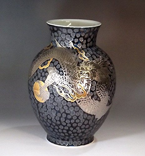 Amazon.co.jp: 有田焼・伊万里焼の陶器花瓶・プラチナ龍｜贈答品