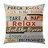 Trendin square pillow cover 18 x 18 inch decorative throw pillowcase porch rules pl240tr  urban country home decor