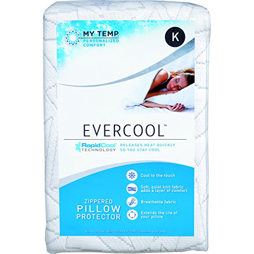 Aller-Ease Evercool Protector â€“ Soft RapidCool Fiber is Cool to The Touch and Releases Heat, Extends The Life of Your Pillow Machine Washable â€“ King 20â€x38â€, Cracked Ice Pattern, 2 Pack, White 2 Count