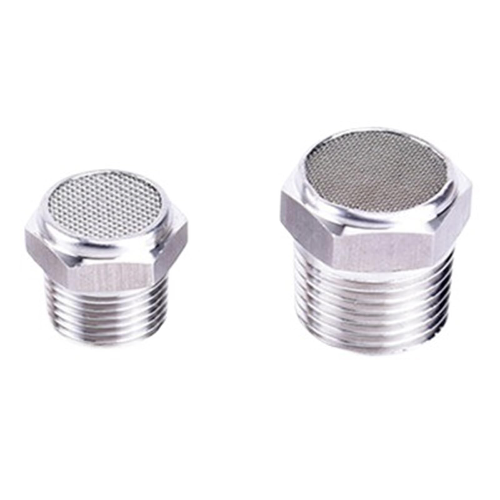 1/8" 1/4" 3/8" 1/2" 3/4" 1" Pneumatic Silencer Muffler Connector Air Fitting 304 Stainless Steel(Flat Head,3/8")