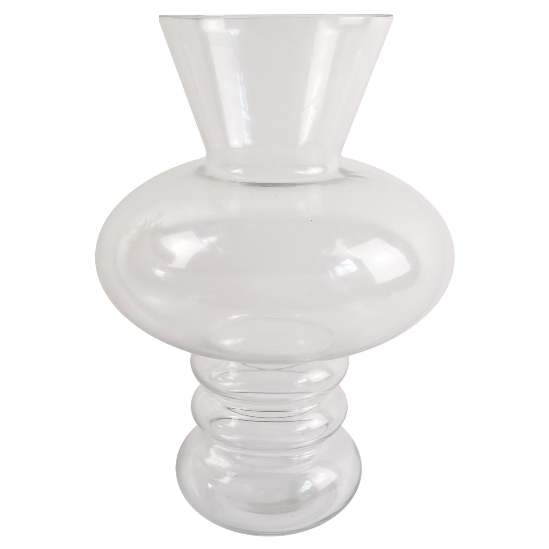 Designer Glass Vases, 35cm Bubble Clear