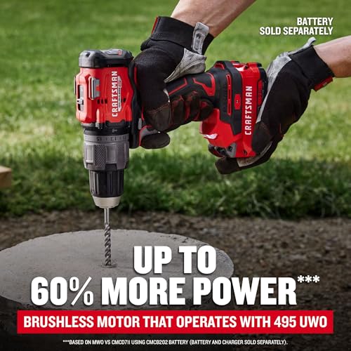 Image of CRAFTSMAN V20 1 /2 Inch Cordless Hammer Drill, Bare Tool Only (CMCD726B)