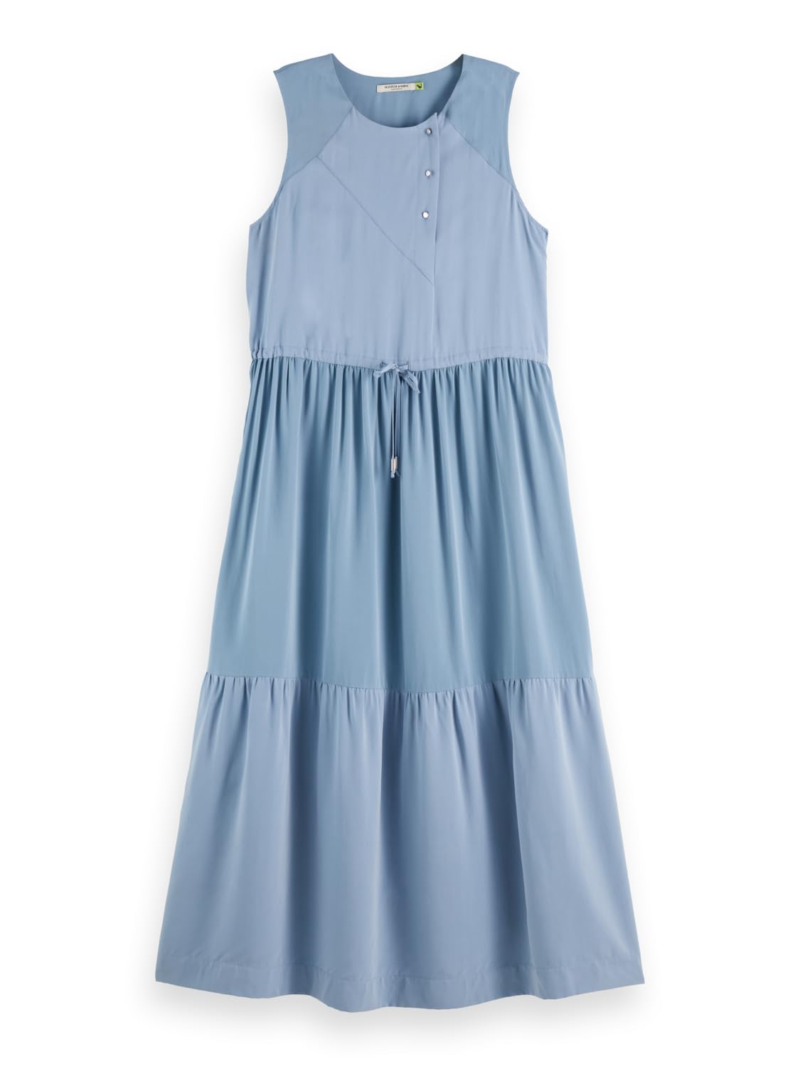 Scotch & Soda Midi Dress with Gathered Waist Vestido Informal Mujer (Pack de 1)