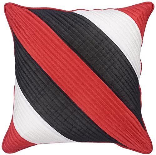 Zierkissenbezug Aus Dupion Seide Rot-beige – 40x40 Cm Dekokissen Indien Mit Reißverschluss