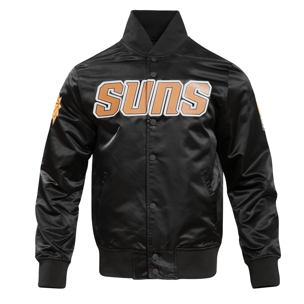 Pro Standard Men's NBA Classic Satin Jacket, Black, M — image 1
