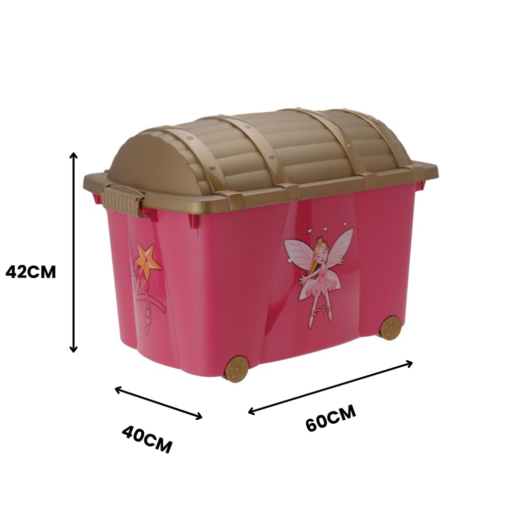 Boîte à Jouets Avec Roulettes Pour Enfants - Grand Volume 57L, Empilable Et Robuste Pour Garçon Et Fille