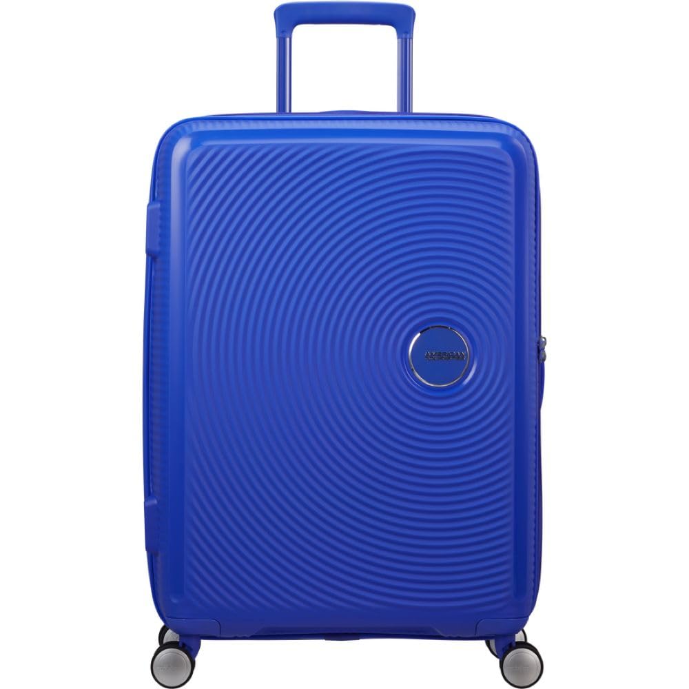 American Tourister Soundbox - Valigia Media Rigida, 67 cm - Trolley con 4 Ruote, Serratura TSA, Espandibile & Leggera, 71.5/81L, (Cobalt Blue)