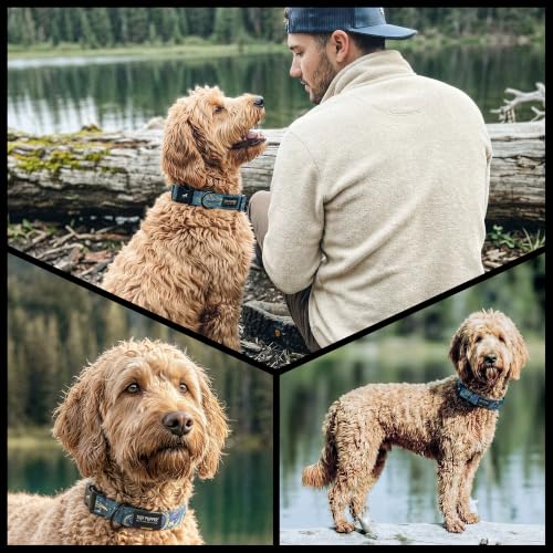 Image of Tuff Pupper Premium Adjustable Dog Collar, Stylish Pattern Collars Designed in USA, Quick Release Buckle, Starry Flow Large (1 Inch Wide x 18-26 Inch Neck)