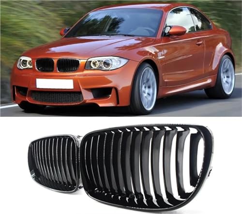 Calandre avant pour BMW E81 E87 E82 E88 double pont haricot noir mat - 2