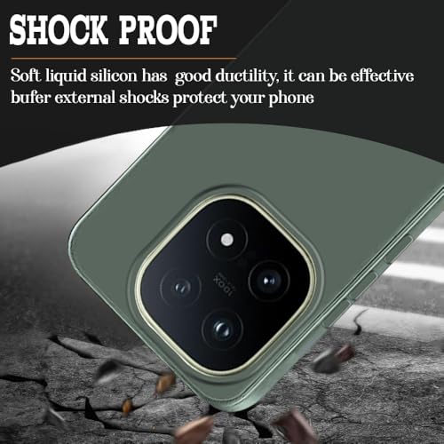 Image of Back Cover for iQOO 15 5G | Full Camera Protection | Premium Liquid Silicon Case | Flexible Bumper Case for iQOO 15 5G (Military Green)