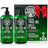 Antifungal Tea Tree Oil Body Wash Soap for Men - Helps Athlete's Foot, Toenail Fungus, Jock Itch, Eczema, Ringworm & Body Odors - Extra Strength Men's Body Wash (2 Pack)