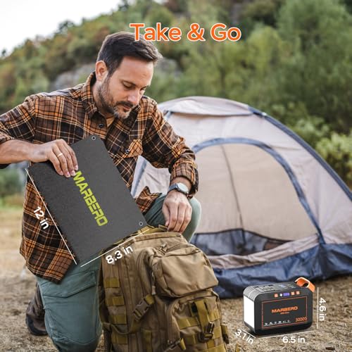 image for MARBERO Solar Generator 111Wh Portable Power Station with Solar Panel 
