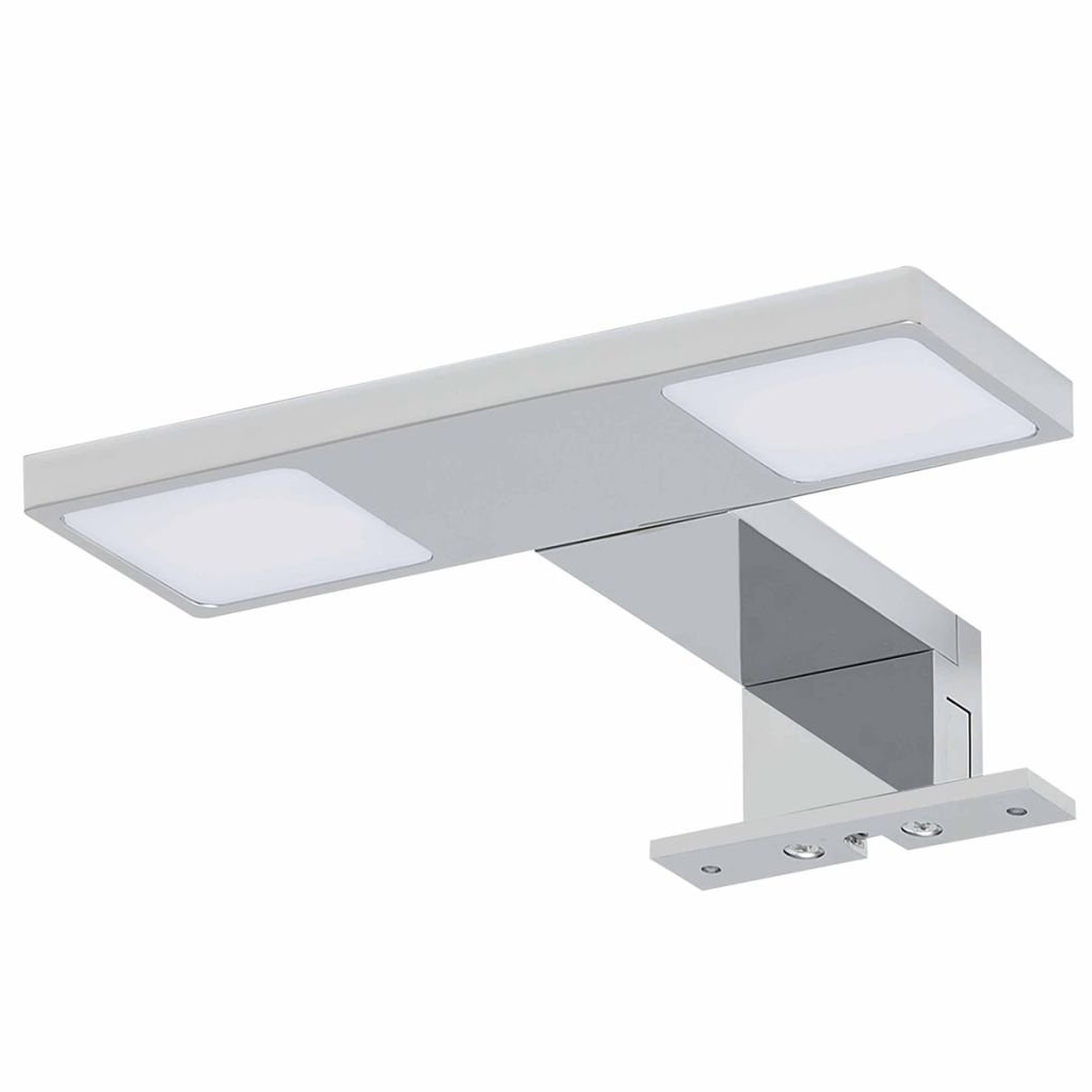 Tiger LED Badezimmerleuchte Kronos, Lampe zur Montage auf Spiegel oder Spiegelschrank, Metall, Chrom, 17.5 x 13 x 3.9 cm, 4000K ( Neutralweiß ), IP44