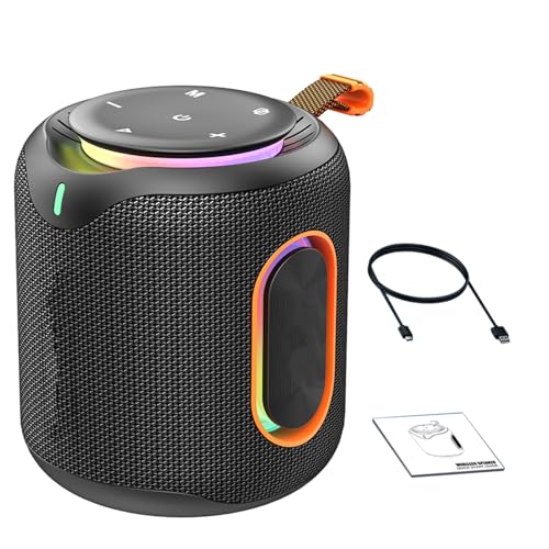 Sorandy Altavoz Portátil, Altavoz Bluetooth Inalámbrico de 30W, con Luces RGB con Batería de 6000mAh, Ideal para Fiestas, Camping y Exteriores (Black)