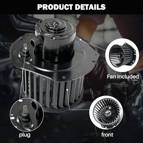 Image of 700103 AC Heater Blower Motor Fan Fit for GMC C1500 C2500 C3500 K1500 K2500 K3500 Yukon Safari G15 G25 G35 for Chevy Astro C1500 C2500 C3500 K1500 K2500 K3500 Tahoe Camaro Corvette Front Side