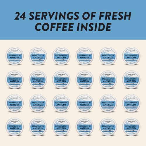 Image of Angelino's Coffee Breakfast in Antigua Coffee Pods, 24 Count - Medium Roast Shade-Grown Guatemalan Blend, K Cup Compatible for Keurig - Notes of Chocolate, Caramel & Citrus