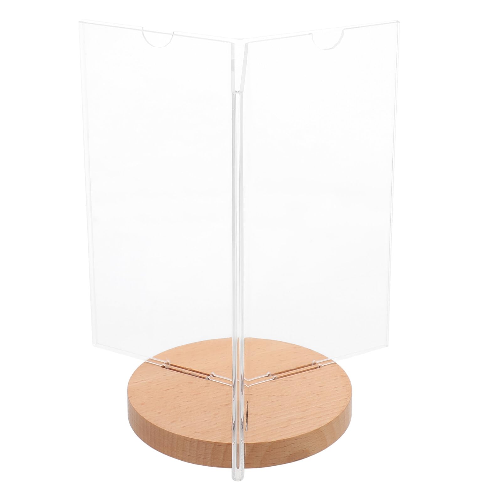 Portamenús Multilateral de Acrílico y Madera con Base Estable para Mesa