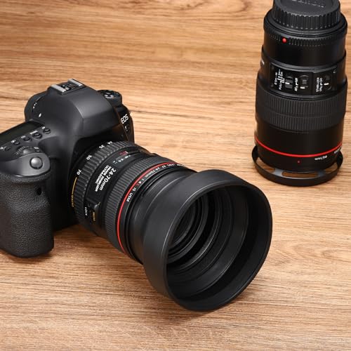 Capuchón para lente de cámara PATIKIL de 67 mm, 2 unidades, protector plegable de goma anti-reflejo que bloquea la luz solar excesiva y mejora la fotografía con cámaras Nikon, Fujifilm, Pentax y Leica miniatura 6